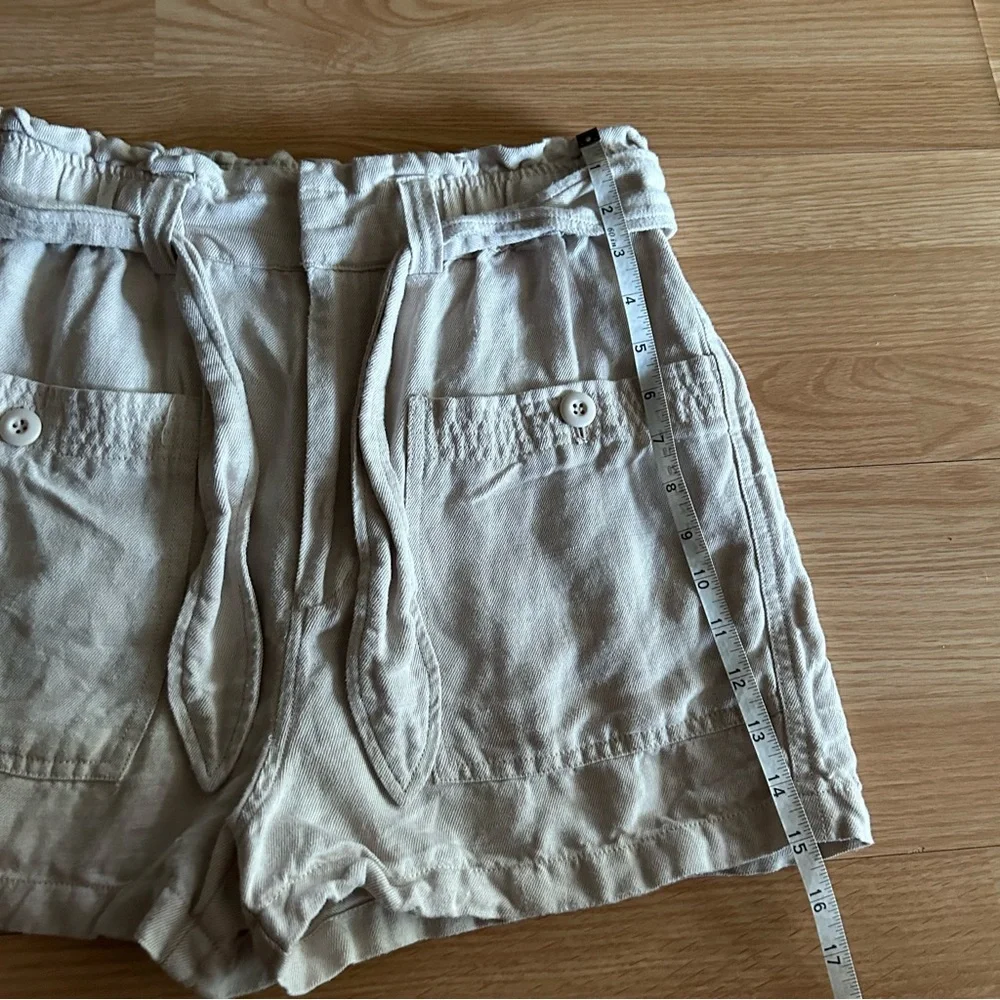 Joie Beige Lindsi Linen Blend Belter Baggy Shorts Women’s Small